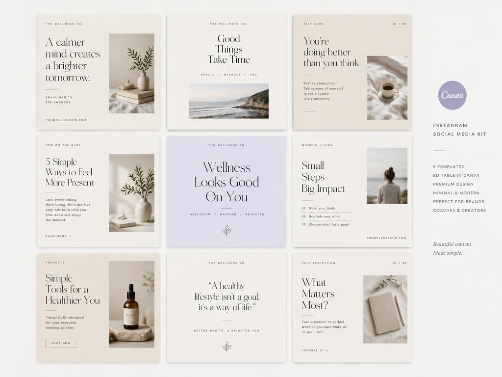 Minimal Instagram Canva Kit digital product preview