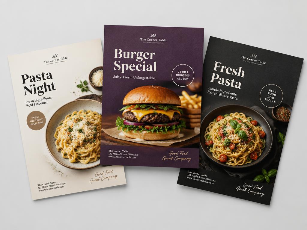 Modern Restaurant Poster Pack digital product preview