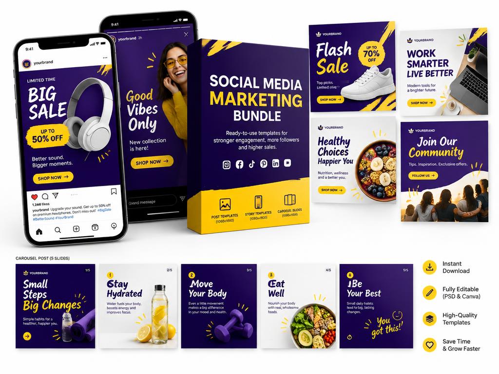 Social Media Marketing Bundle digital product preview